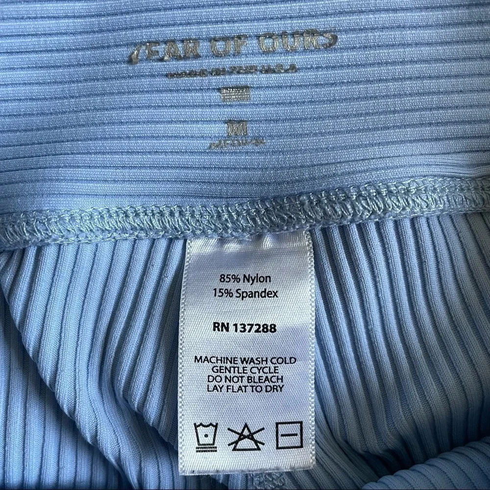 Year of Ours Shorts Biker Ribbed Athletic Activewear Baby Blue M